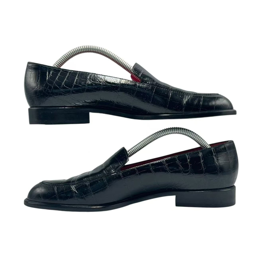Celine Loafers Leather Croco Pattern 36.5 Black — view 2