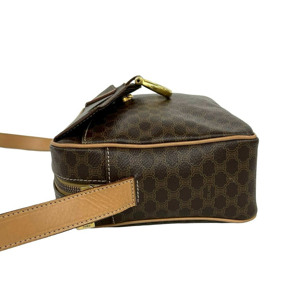 Celine Vintage Macadam Blason Triomphe Pattern Leather Shoulder Bag Pochette — view 5