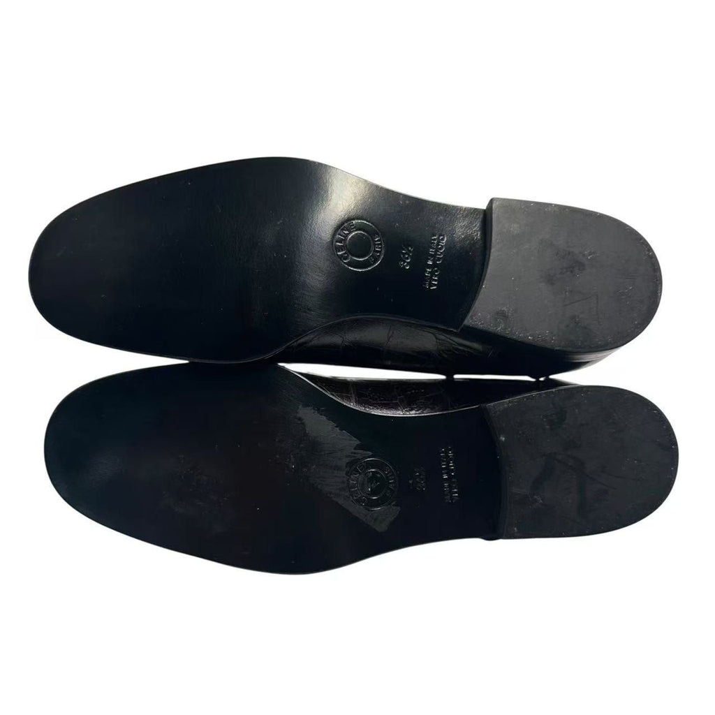 Celine Loafers Leather Croco Pattern 36.5 Brown — view 6
