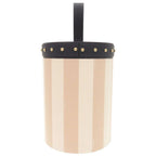 Fendi Striped Pattern Studs Leather Canvas Navy Beige Multi Box Case Shoulder — view 3