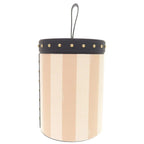 Fendi Striped Pattern Studs Leather Canvas Navy Beige Multi Box Case Shoulder — view 2