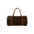 Louis Vuitton Papillon 26 Monogram Leather Drum Boston Bag Brown — view 3