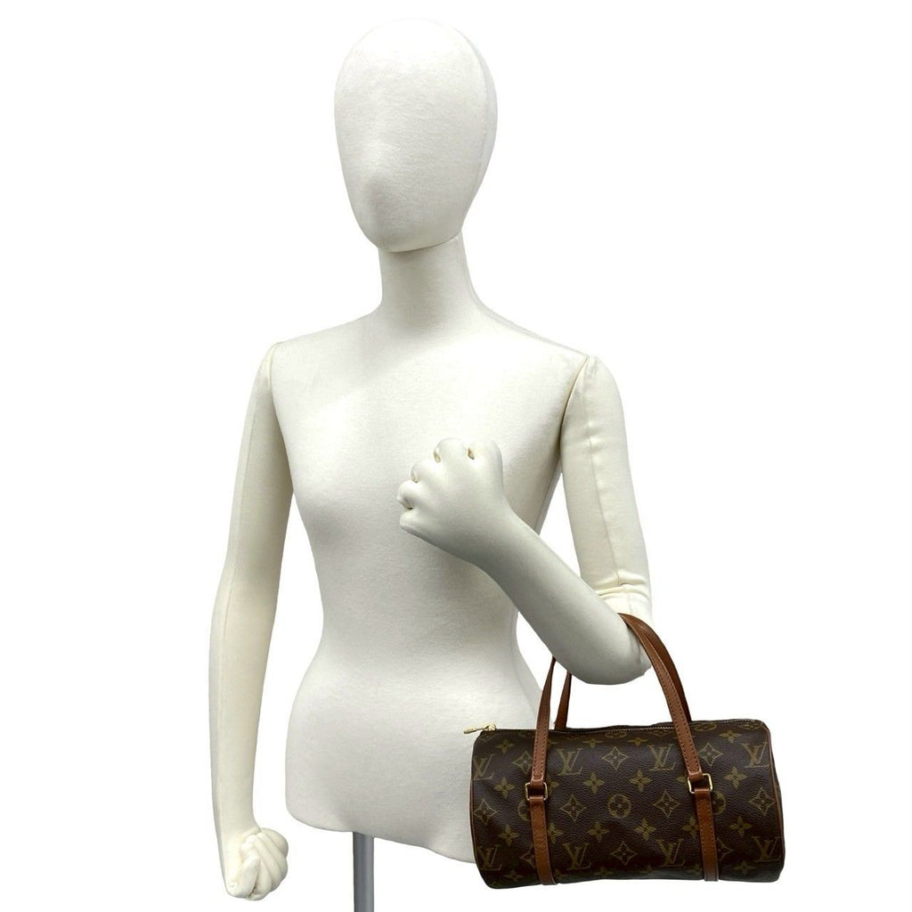 Louis Vuitton Papillon 26 Monogram Leather Drum Boston Bag Brown — view 2