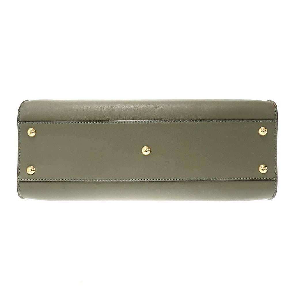 Fendi Peekaboo Medium 2-Way Leather Shoulder Bag Khaki — view 4