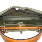 Fendi Peekaboo Medium 2-Way Leather Shoulder Bag Khaki — view 7