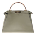 Fendi Peekaboo Medium 2-Way Leather Shoulder Bag Khaki — view 2