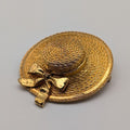 Chanel Brooch Straw Hat Gold First Era Vintage