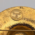 Chanel Brooch Straw Hat Gold First Era Vintage — view 8