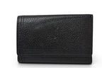 Saint Laurent Yves YSL Key Case Vintage Leather Black Gold Key Holder