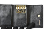 Saint Laurent Yves YSL Key Case Vintage Leather Black Gold Key Holder — view 2
