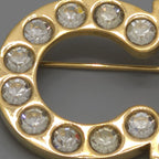 Dior CD Crystal Brooch Gold — view 6