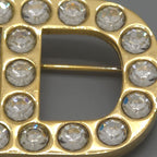 Dior CD Crystal Brooch Gold — view 7