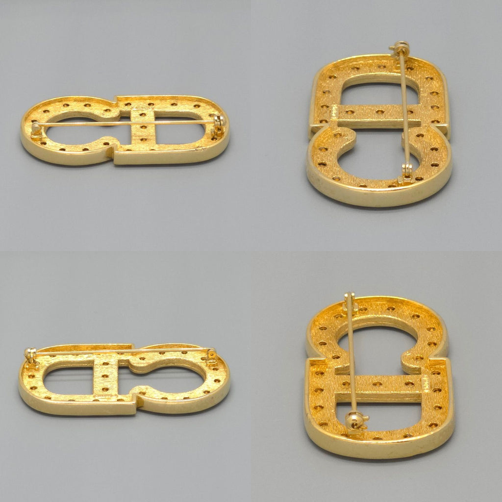 Dior CD Crystal Brooch Gold — view 5