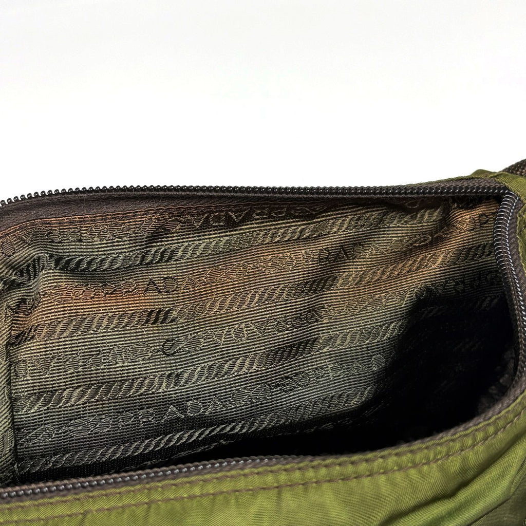 Prada Shoulder Bag Khaki Nylon Green Beige Brown — view 7