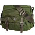 Prada Shoulder Bag Khaki Nylon Green Beige Brown