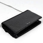 Prada Logo Chain Shoulder Bag Sequin 2-Way Satin Nero — view 2