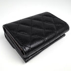 Chanel CC Logo Trifold Wallet Caviar Leather Black — view 2