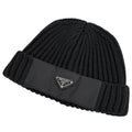 Prada Knit Cap Re-Nylon Hat Wool Nero