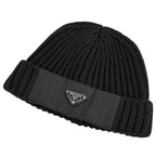 Prada Knit Cap Re-Nylon Hat Wool Nero