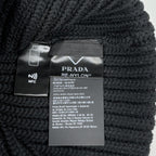 Prada Knit Cap Re-Nylon Hat Wool Nero — view 4