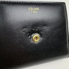 Celine Triomphe Trifold Wallet Leather Black — view 6