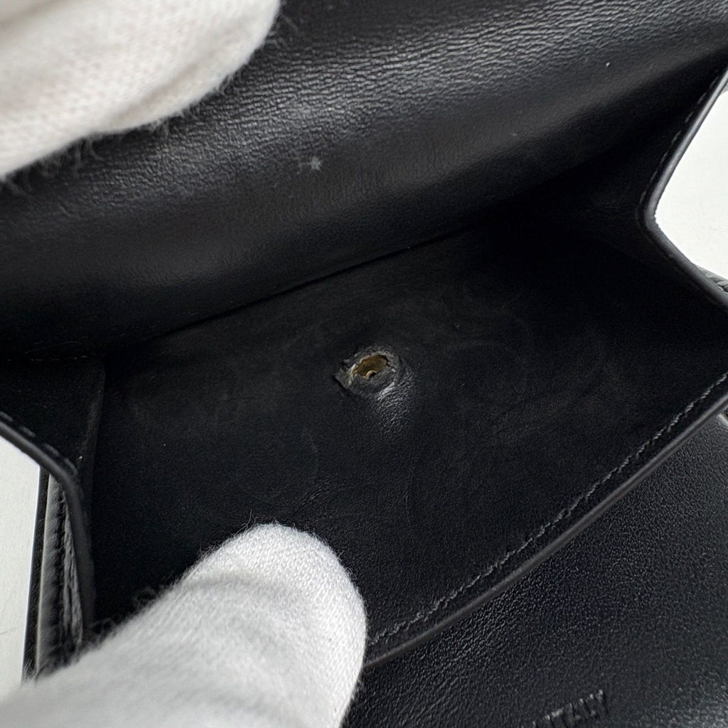Celine Triomphe Trifold Wallet Leather Black — view 7