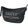 Gucci Half Moon Hobo Shoulder Bag Leather Black