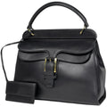 Gucci Logo Handbag Leather Black