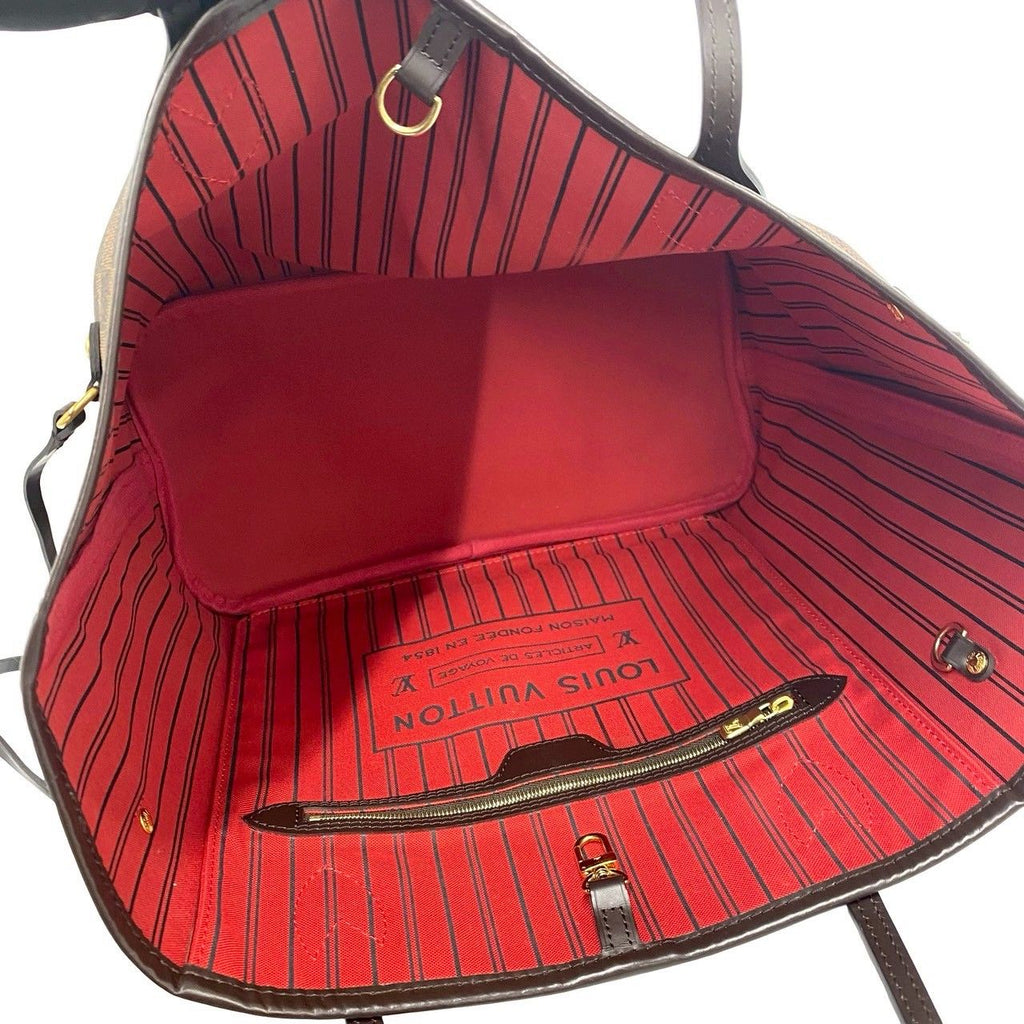 Louis Vuitton Neverfull MM Damier Leather Tote Brown — view 9