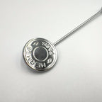 Hermes Series Metal Silver Pin Brooch — view 4