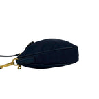 Prada Triangle Logo Nylon Saffiano Leather Mini Shoulder Bag Pochette Crossbody — view 5