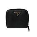 Prada Bifold Wallet Black Zip Around Leather