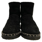 Chanel Short Boots 36 C Black Chain Shearling — view 5