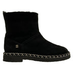 Chanel Short Boots 36 C Black Chain Shearling — view 4