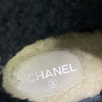 Chanel Short Boots 36 C Black Chain Shearling — view 9