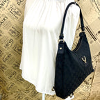 Gucci Abbey Shoulder Bag GG Canvas Black — view 3