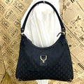 Gucci Abbey Shoulder Bag GG Canvas Black