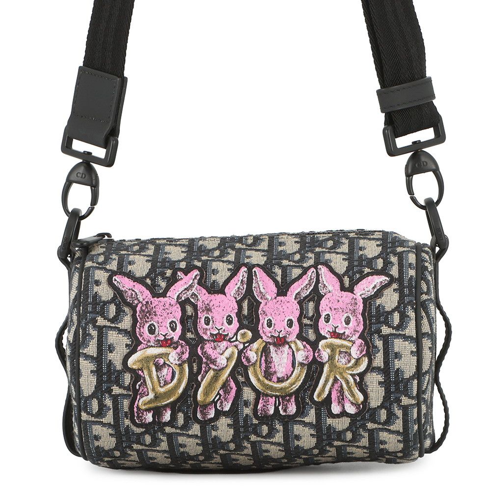 Dior Shoulder Bag Oblique Cravit Kids Mini Lola Black