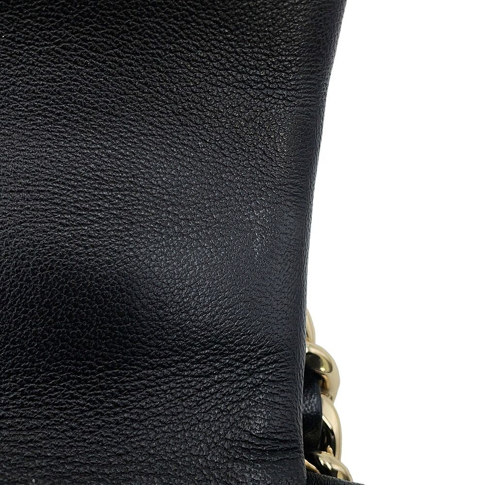 Chanel Chain Shoulder Bag 19 CC Logo Shiny Lambskin Black — view 8