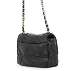 Chanel Chain Shoulder Bag 19 CC Logo Shiny Lambskin Black — view 2