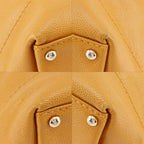 Chanel CC Logo Drawstring Caviar Leather Camel Tote — view 4