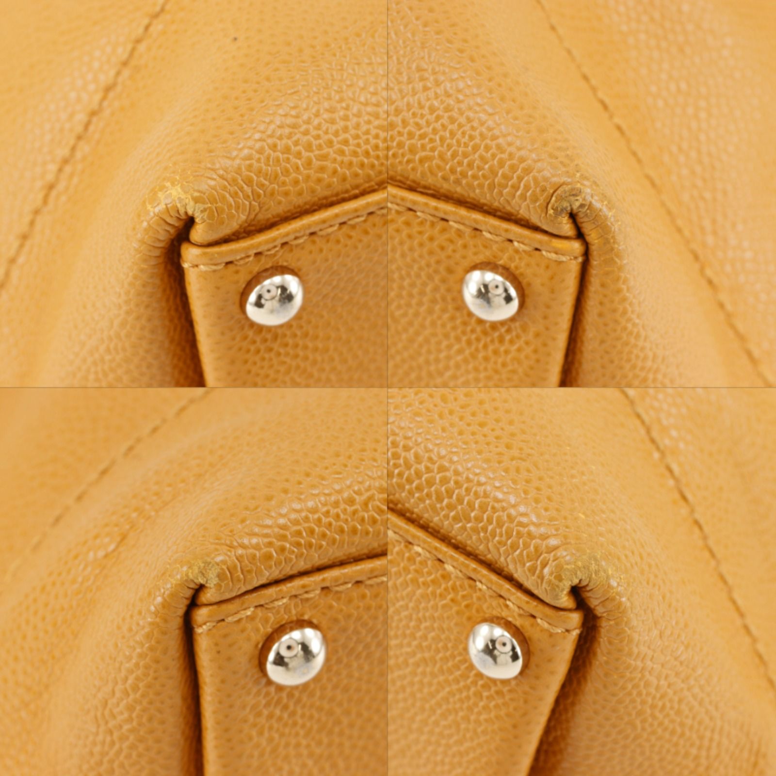 Chanel CC Logo Drawstring Caviar Leather Camel Tote — view 4