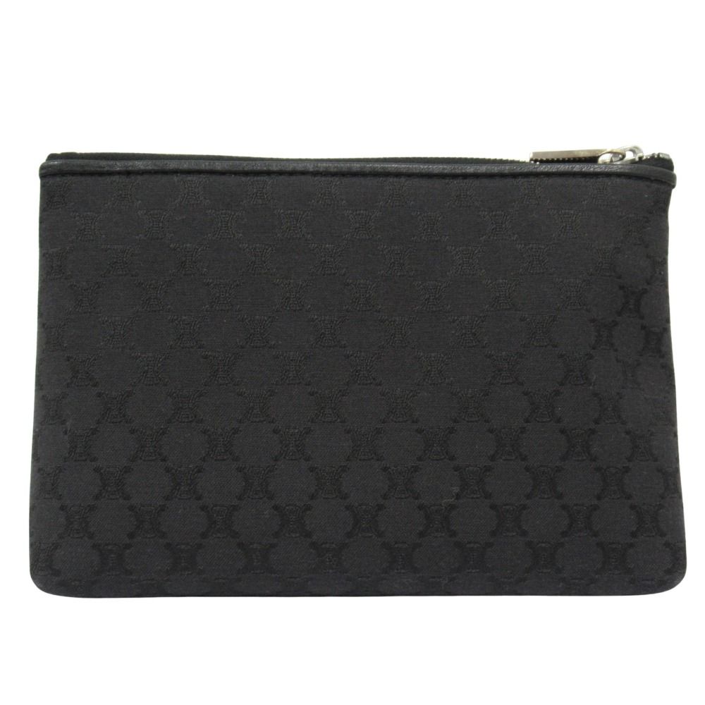 Celine Macadam Pattern Pouch Case Canvas Vintage Black — view 2