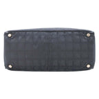 Chanel New Travel Line MM Tote CC Logo Nylon Jacquard Vintage Black — view 4