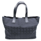 Chanel New Travel Line MM Tote CC Logo Nylon Jacquard Vintage Black — view 3