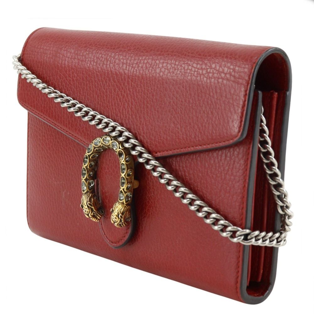 Gucci Dionysus Shoulder Calf Red Chain Wallet — view 2