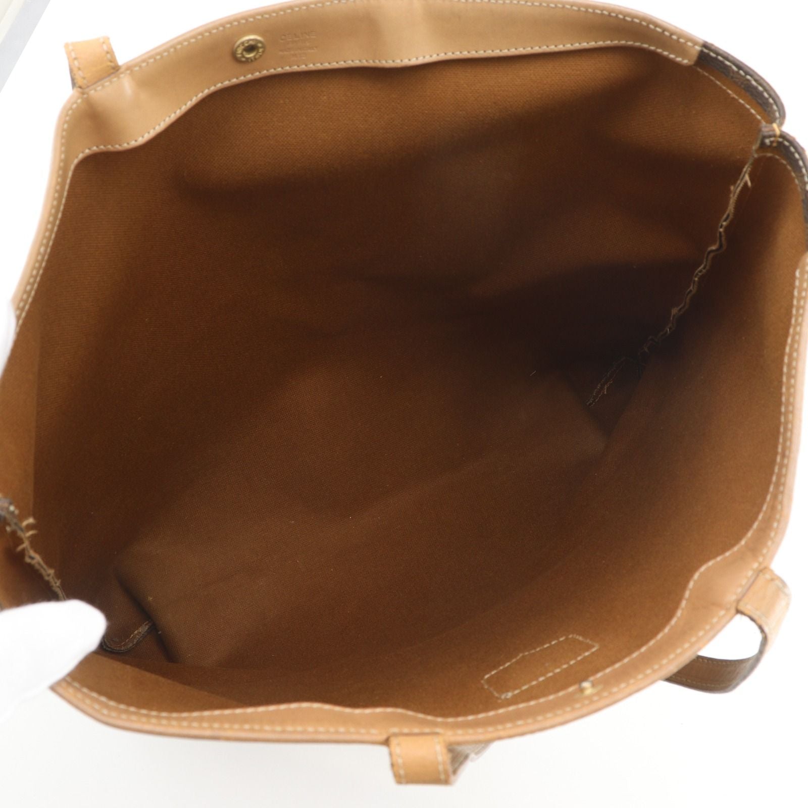 Celine Vintage Macadam Pattern Brown Tote — view 7