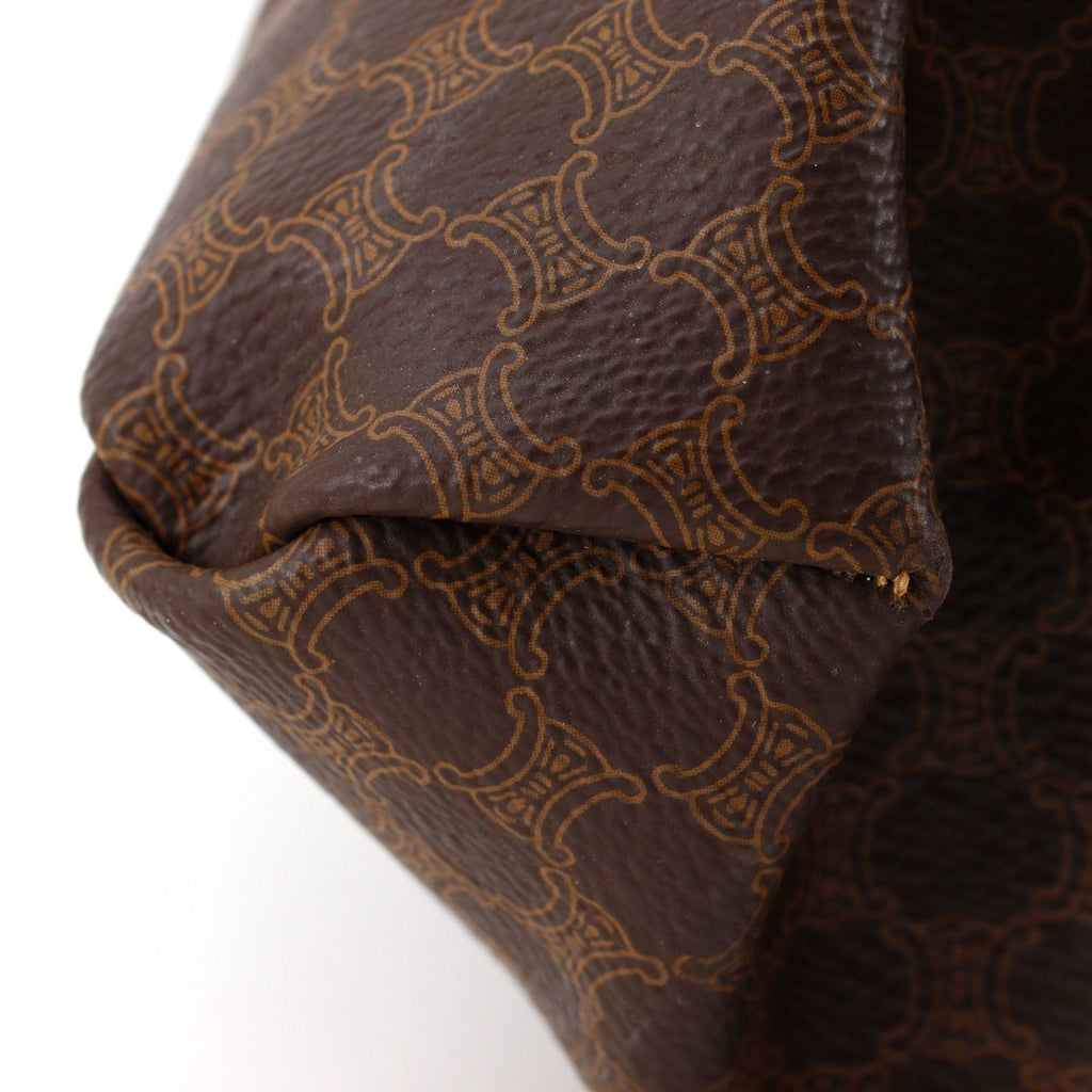 Celine Vintage Macadam Pattern Brown Tote — view 4