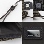Fendi Zucchino Canvas Brown Shoulder Bag — view 9