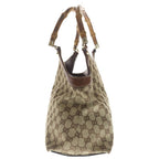 Gucci Bamb GG Canvas Tote Brown Beige Leather Gold — view 3
